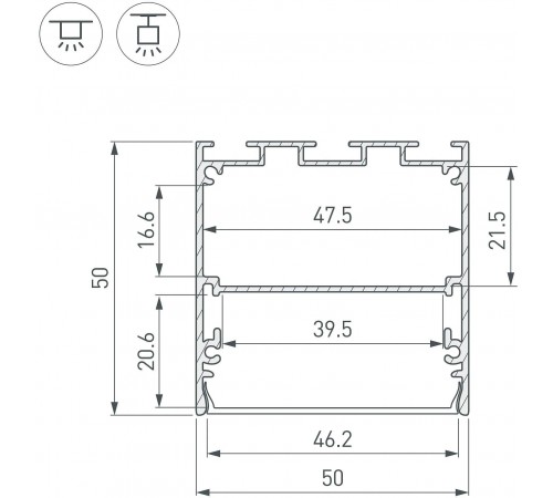 Профиль накладной Arlight 041644 SL-LINE Профиль накладной Arlight 041644 SL-LINE