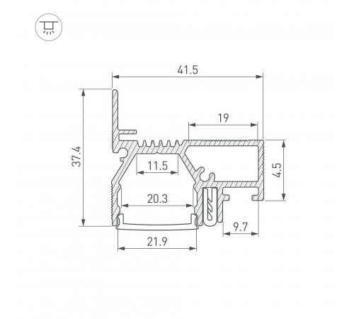 Профиль встраиваемый Arlight 042947 STRETCH Профиль встраиваемый Arlight 042947 STRETCH