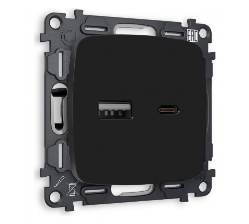Розетка 2хUSB type A и C без рамки Ambrella Volt MO811010 Quant Розетка 2хUSB type A и C без рамки Ambrella Volt MO811010 Quant