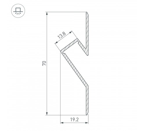 Профиль Arlight 023902 ARH-DECORE-S12-CAVE-F-2000 ANOD Профиль Arlight 023902 ARH-DECORE-S12-CAVE-F-2000 ANOD
