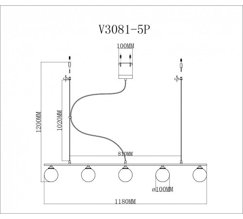 Подвесной светильник Moderli V3081-5P Sector Подвесной светильник Moderli V3081-5P Sector
