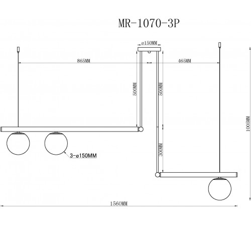 Светильник на штанге MyFar MR1070-3P Jenifer Светильник на штанге MyFar MR1070-3P Jenifer
