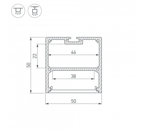 Профиль подвесной Arlight 019304 SL-LINE-5050-2000 ANOD Профиль подвесной Arlight 019304 SL-LINE-5050-2000 ANOD