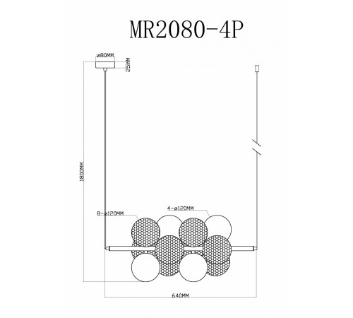 Подвесная люстра MyFar MR2080-4P Michelle Подвесная люстра MyFar MR2080-4P Michelle