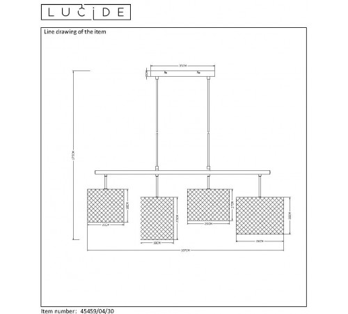 Подвесной светильник Lucide 45459/04/30 Baskett Подвесной светильник Lucide 45459/04/30 Baskett