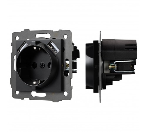 Розетка с заземлением и 2хUSB type A, без рамки Arlight 49819 SCT