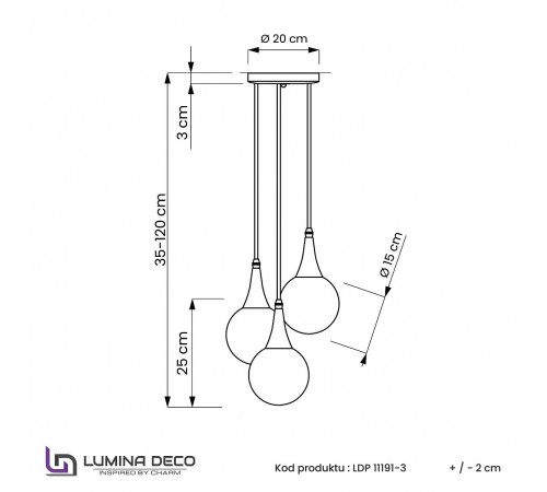 Подвесной светильник LUMINA DECO LDP 11191-3 BK Rocherro Подвесной светильник LUMINA DECO LDP 11191-3 BK Rocherro
