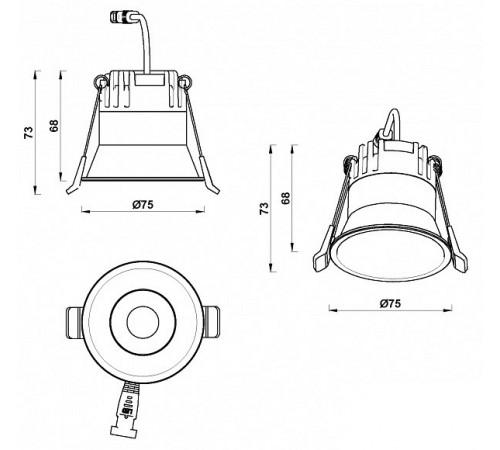 Встраиваемый светильник iLedex 207-7W-D75-4000K-24DG-BK Mars