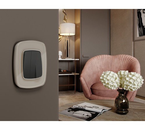 Рамка на 2 поста Ambrella Volt OF350602 Radian Стекло натуральное