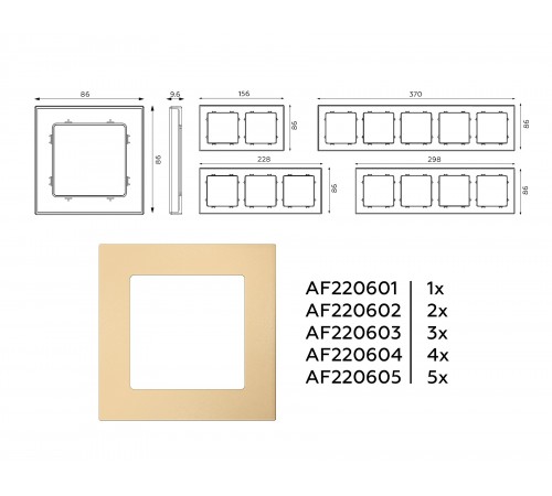 Рамка на 2 поста Ambrella Volt AF220602 Techno Рамка на 2 поста Ambrella Volt AF220602 Techno