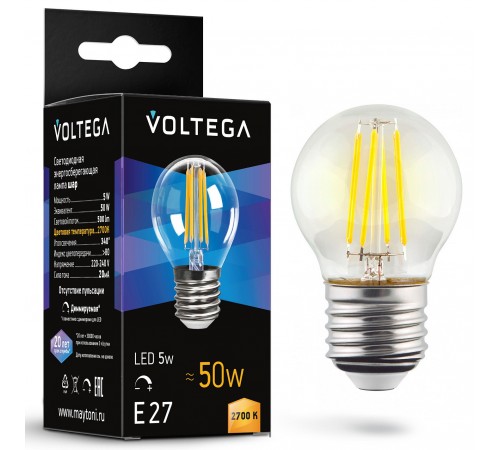 Лампа светодиодная Voltega 7201 Globe dim 5W Лампа светодиодная Voltega 7201 Globe dim 5W