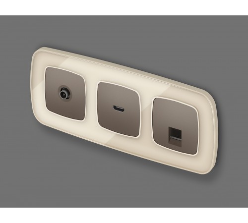 Накладка для розетки RJ-11 или RJ-45 Ambrella Volt OP6420 Quant Накладка для розетки RJ-11 или RJ-45 Ambrella Volt OP6420 Quant