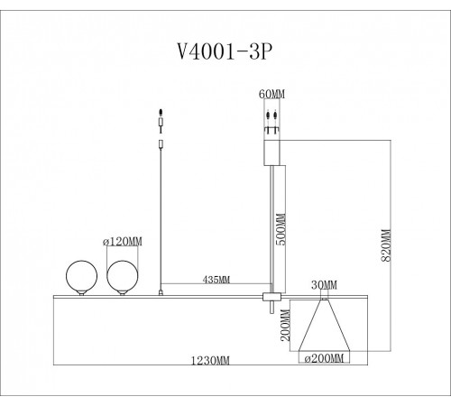 Люстра на штанге Moderli V4001-3P Holly Люстра на штанге Moderli V4001-3P Holly