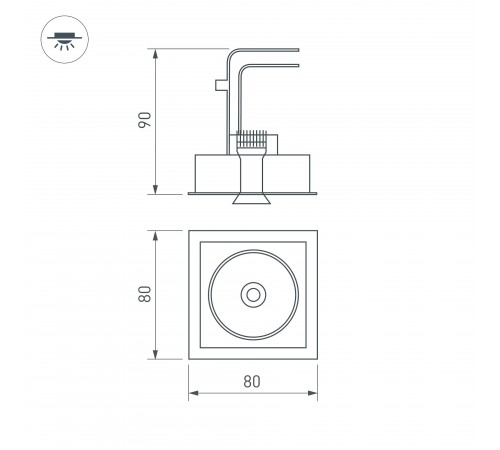 Встраиваемый светильник Arlight 026874 CL-SIMPLE-S80x80-9W Warm3000 (WH, 45 deg)