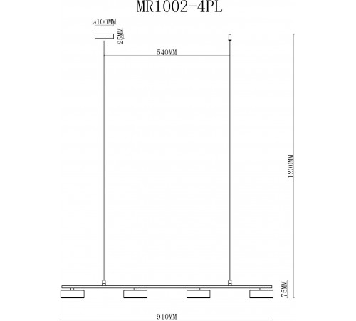 Подвесной светильник MyFar MR1002-4PL Milla Подвесной светильник MyFar MR1002-4PL Milla