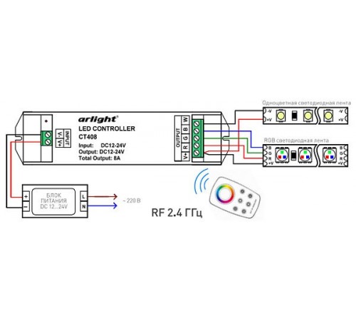 Контроллер-регулятор цвета RGB Arlight 021605 Контроллер-регулятор цвета RGB Arlight 021605