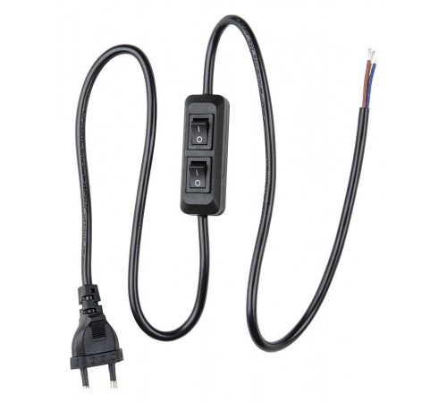 Сетевой провод с выключателем Uniel UL-00007465 UCX-C90/02A-100 BLACK Сетевой провод с выключателем Uniel UL-00007465 UCX-C90/02A-100 BLACK