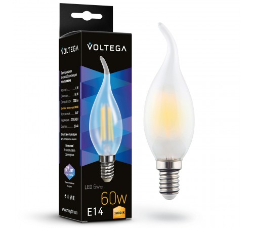 Лампа светодиодная Voltega 7210 Candel wind matt 6W Лампа светодиодная Voltega 7210 Candel wind matt 6W