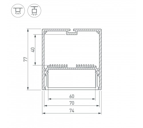 Профиль подвесной Arlight 019310 SL-LINE-7477-2000 ANOD Профиль подвесной Arlight 019310 SL-LINE-7477-2000 ANOD
