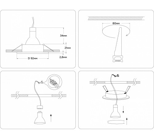 Встраиваемый светильник Ambrella Light A8922 A Встраиваемый светильник Ambrella Light A8922 A