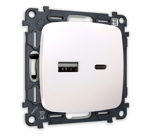 Розетка 2хUSB type A и C без рамки Ambrella Volt MO211010 Quant Розетка 2хUSB type A и C без рамки Ambrella Volt MO211010 Quant