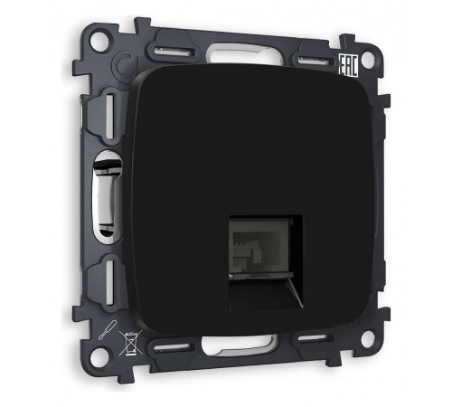 Розетка Ethernet RJ-45 и со шторками, без рамки Ambrella Volt MO812010 Quant Розетка Ethernet RJ-45 и со шторками, без рамки Ambrella Volt MO812010 Quant