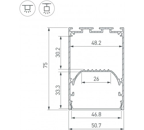 Профиль накладной Arlight 041646 SL-LINE Профиль накладной Arlight 041646 SL-LINE