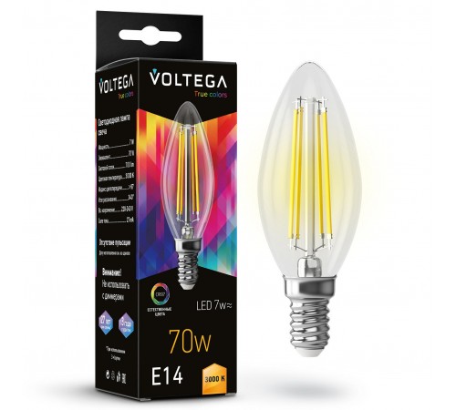 Лампа светодиодная Voltega 7216 Cangle E14 7W High CRI Лампа светодиодная Voltega 7216 Cangle E14 7W High CRI