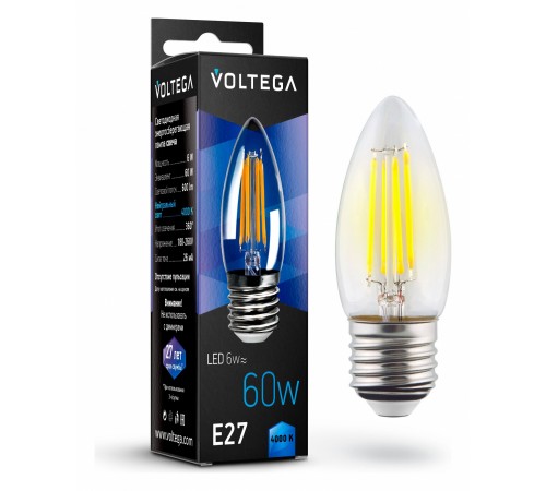 Лампа светодиодная Voltega 7029 Candle E27 6W Лампа светодиодная Voltega 7029 Candle E27 6W
