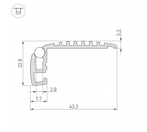 Профиль для ступеней Arlight 019195 STEP-MINI-2000 ANOD Профиль для ступеней Arlight 019195 STEP-MINI-2000 ANOD