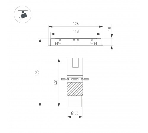 Светильник на штанге Arlight 045067 MAG-ORIENT Светильник на штанге Arlight 045067 MAG-ORIENT