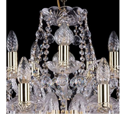 Подвесная люстра Bohemia Ivele Crystal 1411/10+5/240/G/Balls 1411