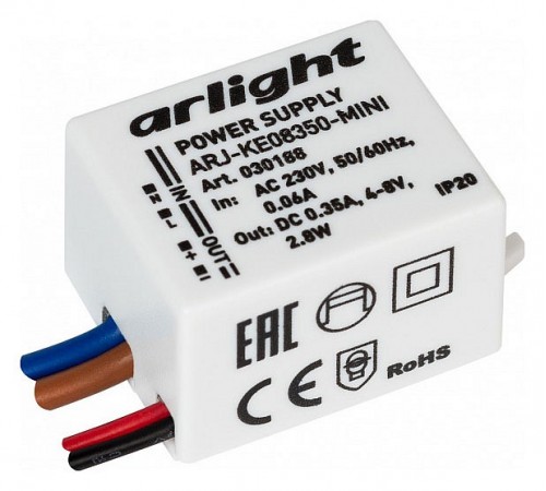 Блок питания с проводом Arlight 030188 ARJ Блок питания с проводом Arlight 030188 ARJ