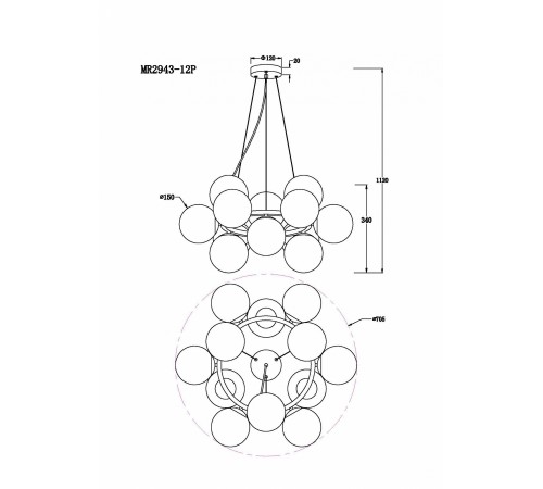 Подвесная люстра MyFar MR2943-12P Pendant Подвесная люстра MyFar MR2943-12P Pendant