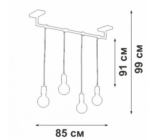 Подвесной светильник Vitaluce V3032-1/4S V3032 Подвесной светильник Vitaluce V3032-1/4S V3032