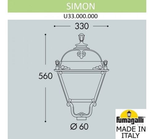 Плафон полимерный Fumagalli U33.000.000.AXH27 Simon Плафон полимерный Fumagalli U33.000.000.AXH27 Simon