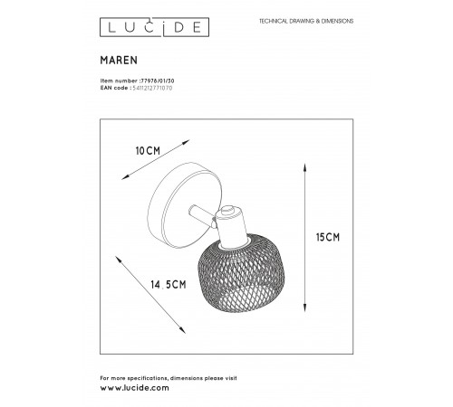 Спот Lucide 77978/01/30 Maren Спот Lucide 77978/01/30 Maren