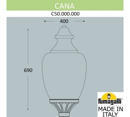 Плафон полимерный Fumagalli C50.000.000.AYE27 Cana Плафон полимерный Fumagalli C50.000.000.AYE27 Cana