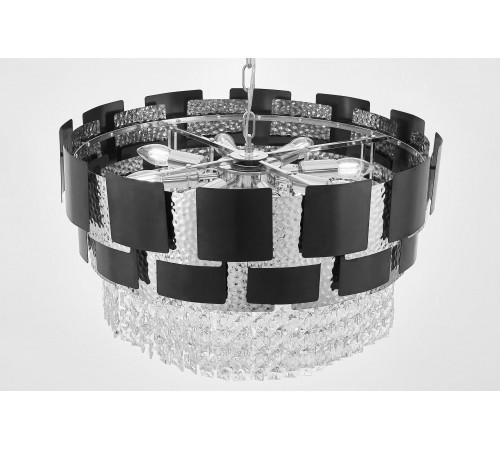 Подвесная люстра LUMINA DECO LDP 7045-600 BK+CHR MOLINA Подвесная люстра LUMINA DECO LDP 7045-600 BK+CHR MOLINA