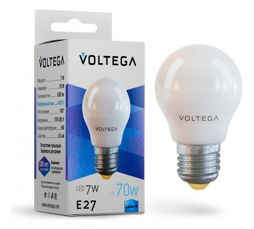 Лампа светодиодная Voltega 7053 Globe E27 7W