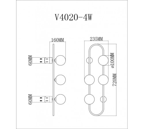 Накладной светильник Moderli V4020-4W Krona Накладной светильник Moderli V4020-4W Krona