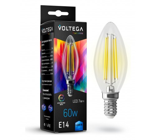 Лампа светодиодная Voltega 7153 Cangle E14 7W High CRI Лампа светодиодная Voltega 7153 Cangle E14 7W High CRI