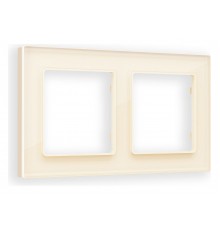 Рамка на 2 поста Ambrella Volt AF380302 Platos Стекло натуральное