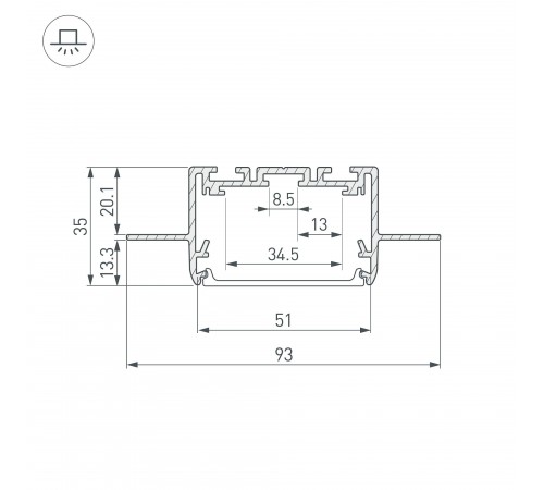 Профиль встраиваемый Arlight 035650 SL-LINIA Профиль встраиваемый Arlight 035650 SL-LINIA