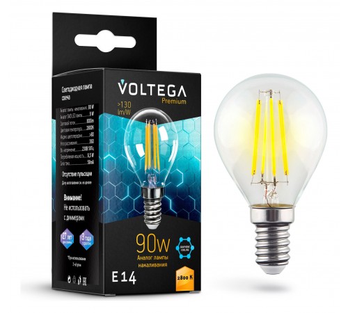 Лампа светодиодная Voltega 7136 Globe E14 9W Graphene Лампа светодиодная Voltega 7136 Globe E14 9W Graphene