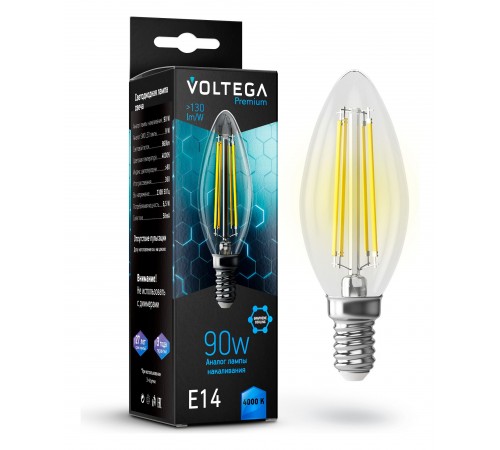 Лампа светодиодная Voltega 7135 Candle 9W Graphene
