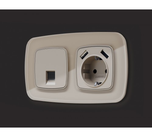 Накладка для розетки RJ-11 или RJ-45 Ambrella Volt OP3720 Quant Накладка для розетки RJ-11 или RJ-45 Ambrella Volt OP3720 Quant