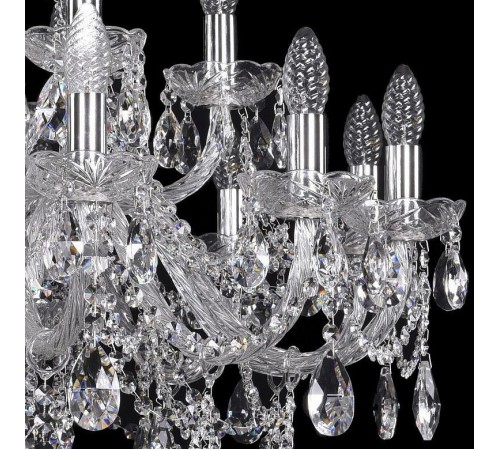 Подвесная люстра Bohemia Ivele Crystal 1411/12+6/300/Ni 1411