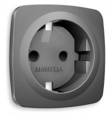 Накладка для розетки с заземлением и со шторками Ambrella Volt OP6570 Quant