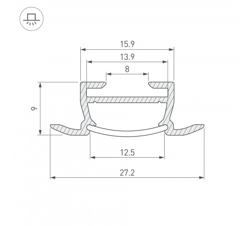 Профиль встраиваемый Arlight 016936 TK-F-2000 (CT) ANOD Профиль встраиваемый Arlight 016936 TK-F-2000 (CT) ANOD